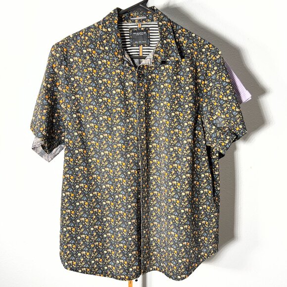 Denim & Flower Floral 100% Cotton Short-Sleeve Button-Up SZ Lrg - Picture 9 of 16